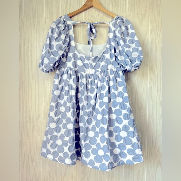 Altar’d State Boho Mini and Babydoll Dresses Blue and White Size L EUC - Picture 5 of 5
